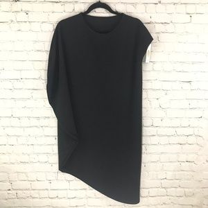Asymmetrical Italian Black Dress One Size NWT
